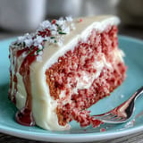 Luscious pink velvet cake, perfect for a bridal shower celebration.