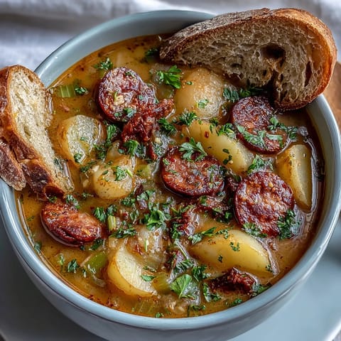 Potato, Leek and Chorizo Soup