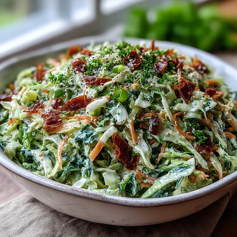 Vibrant green cabbage apple slaw, perfect picnic side dish, refreshingly crunchy.