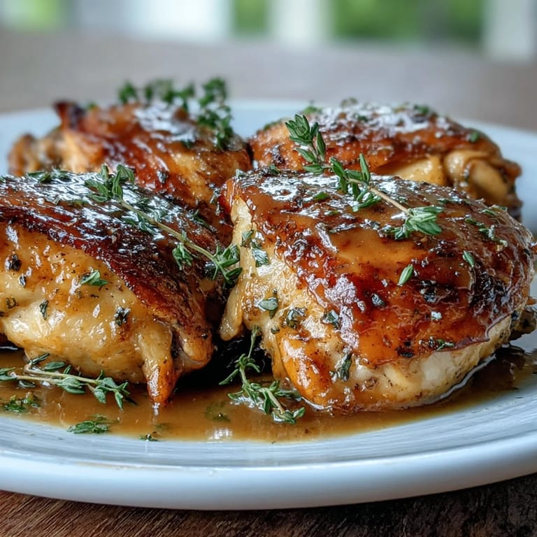 Shredded Slow Cooker Honey Mustard Chicken piled high on a plate, garnished with parsley for a fresh finish.