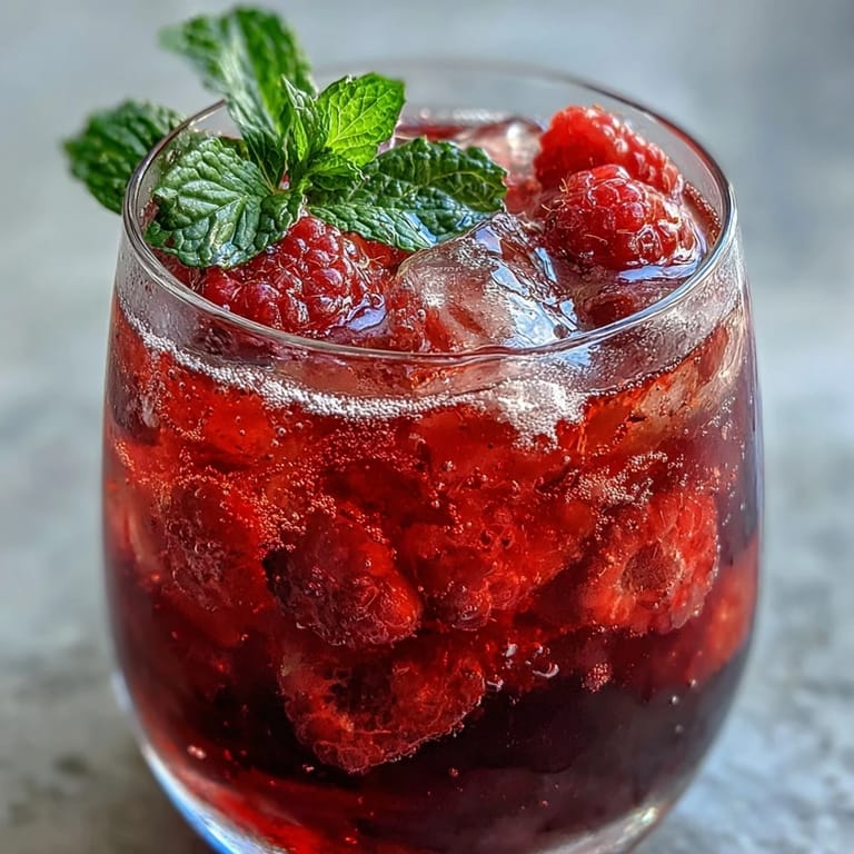 Easy raspberry lemon spritz mocktail featuring muddled raspberries, lemon juice, and sparkling water—perfect for summer sipping.