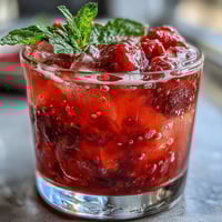 Refreshing raspberry lemon spritz mocktail with fresh raspberries and zesty lemon in a sparkling glass.