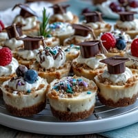 Creamy, festive Easy Graduation Cheesecake Bites perfect for any celebratory party spread.